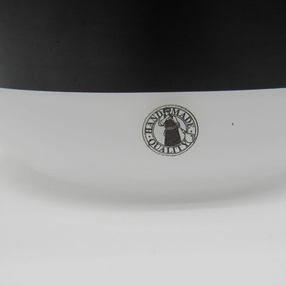 ANNE NILSSON Kosta Boda Glass Bowl Vase White with Black Band Sweden Vintage - Picture 7 of 10